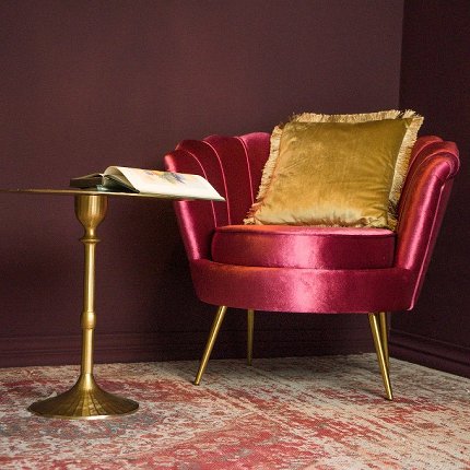 Kissen mit Fransenrand, gold