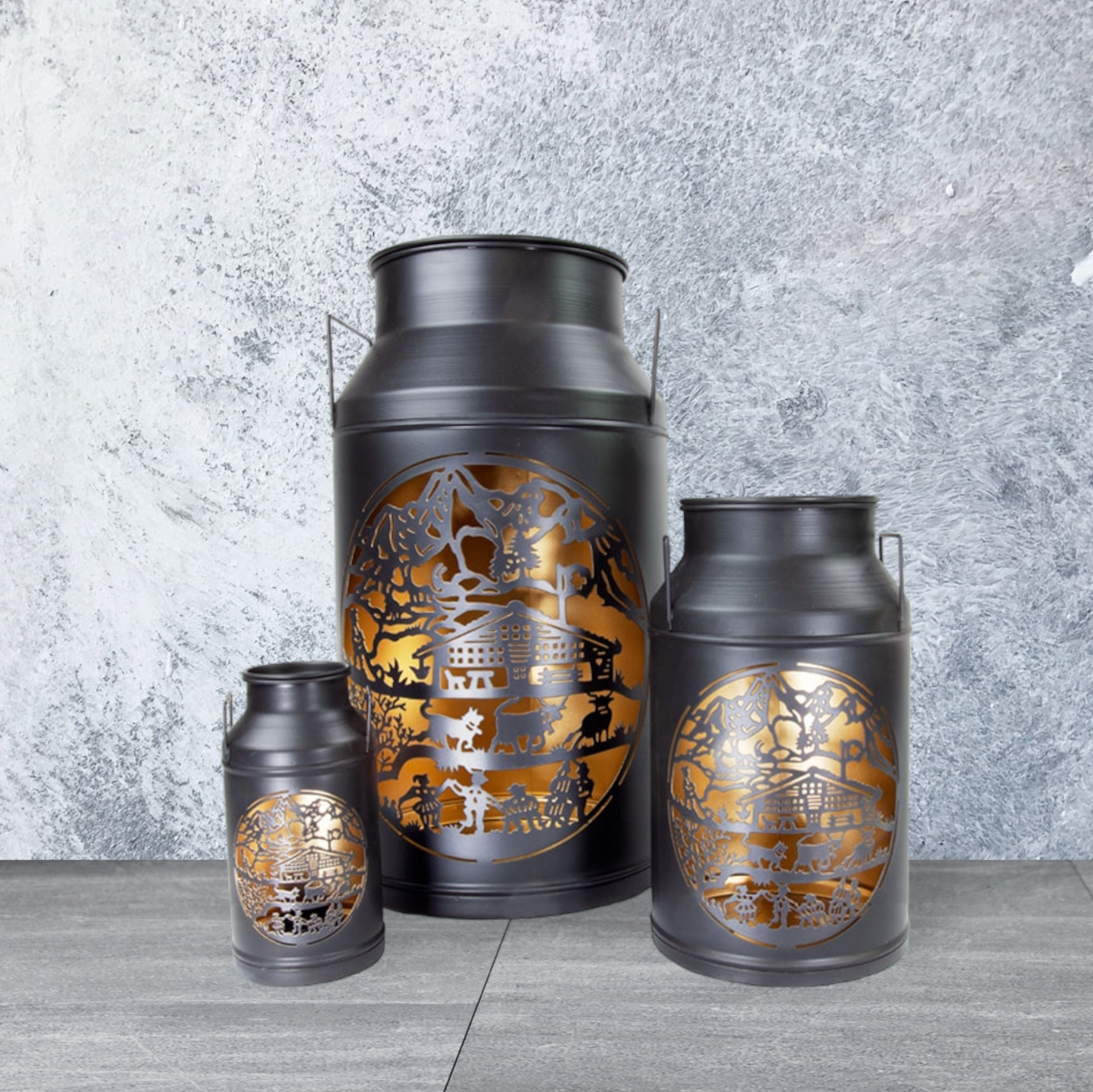 Milchkannen Laterne «Le Chalet» Ligne Noire (Midi) 