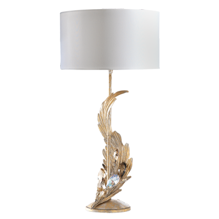 Tischlampe mit Kristallen